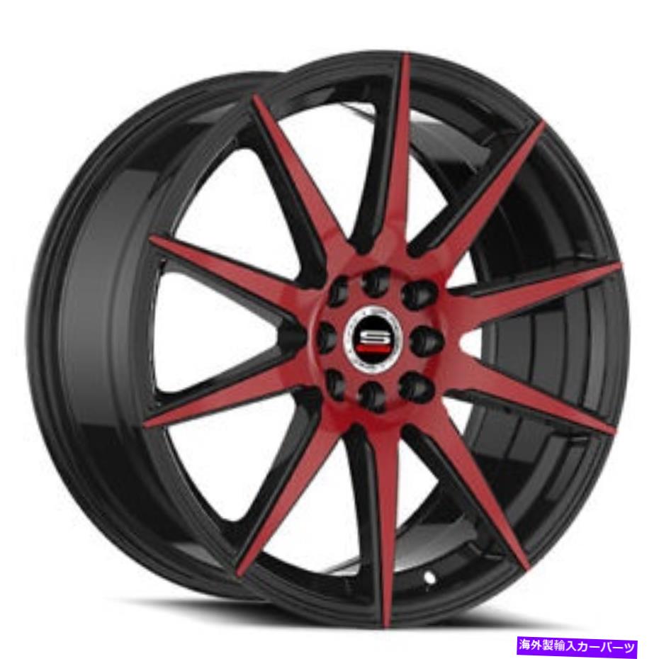 ホイール　４本セット 20x8.5 SPEC-1 SP-51 GLOSS BLACK＆RED MACHホイール5x112/5x4.5（38mm）セット4 20x8.5 Spec-1 SP-51 Gloss Black & Red Mach Wheels 5x112/5x4.5 (38mm) Set of 4【並行輸入品】｜Us Custom Parts Shop USDM