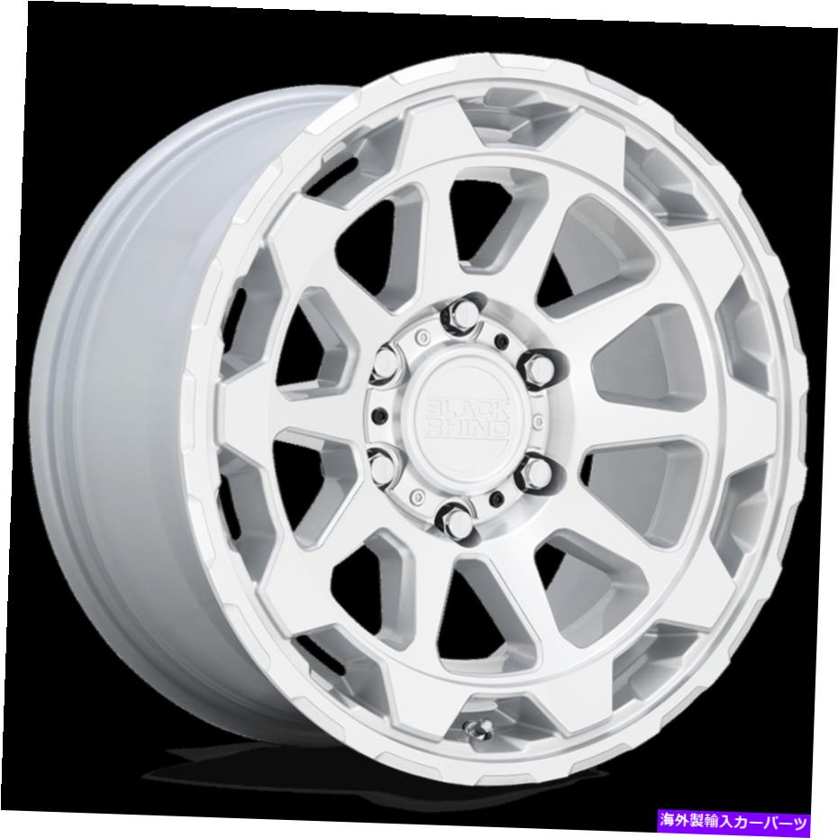 ホイール　４本セット 17x8.5ブラックサイロローターグロスシルバーw/フェイスホイール6x5.5（12mm）セット4のセット 17x8.5 Black Rhino Rotor Gloss Silver W/ Face Wheels 6x5.5 (12mm) Set of 4【並行輸入品】