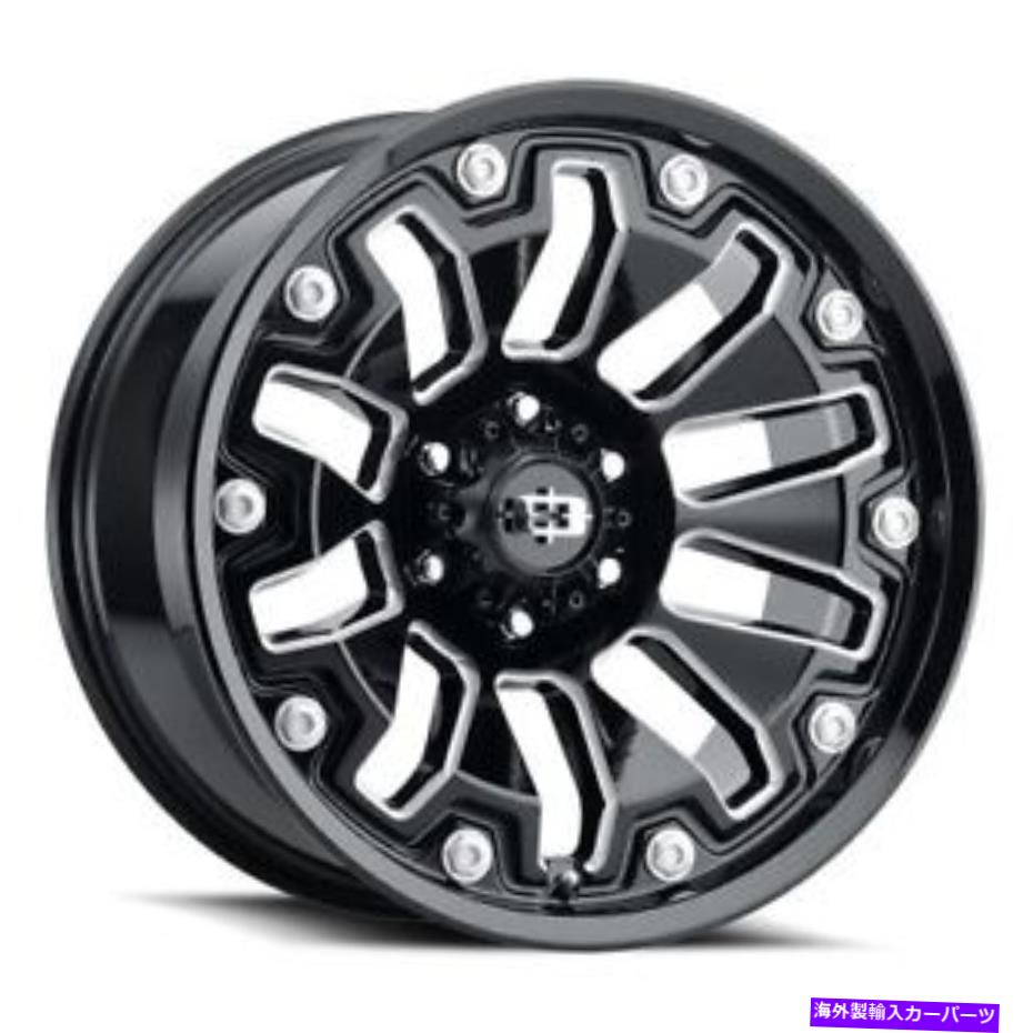 ホイール　４本セット 20x10ビジョンオフロード362アーマーグロスブルクミリングホイール6x135（-25mm）セット4セット 20x10 Vision Off-Road 362 Armor Gloss Blk Milled Wheels 6x135 (-25mm) Set of 4【並行輸入品】