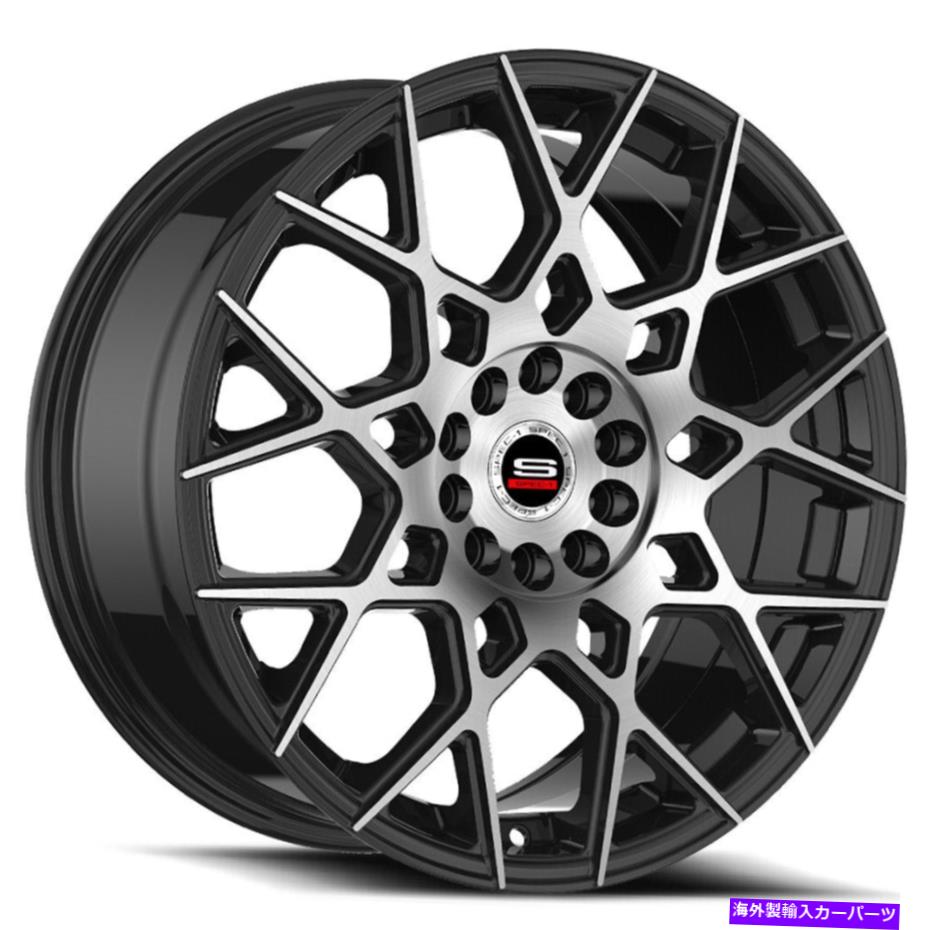 ホイール　４本セット 20x8.5 SPEC-1 SP-52 Gloss Black＆Machined Wheels 5x4.5/5x120（38mm）セット4 20x8.5 Spec-1 SP-52 Gloss Black & Machined Wheels 5x4.5/5x120 (38mm) Set of 4【並行輸入品】