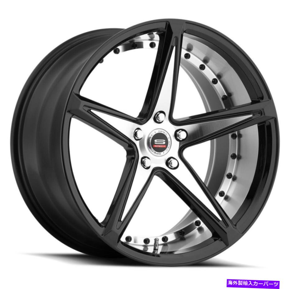 ホイール　４本セット 20x9 SPEC-1 SPM-78 GLOSS BLACK＆機械加工ホイールブランク（32mm）4のセット 20x9 Spec-1 SPM-78 Gloss Black & Machined Wheels Blank (32mm) Set of 4【並行輸入品】