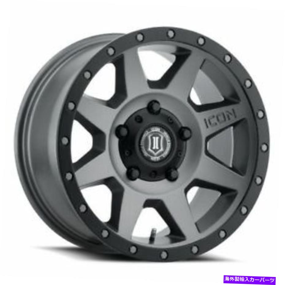 ホイール　４本セット 17x8.5アイコン合金リバウンドチタンホイール5x5.5（0mm）セット4 17x8.5 Icon Alloys Rebound Titanium Wheels 5x5.5 (0mm) Set of 4【並行輸入品】
