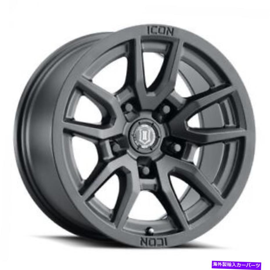 ホイール　４本セット 17x8.5アイコン合金ベクトル5サテンブラックホイール5x5（-6mm）セット4 17x8.5 Icon Alloys Vector 5 Satin Black Wheels 5x5 (-6mm) Set of 4【並行輸入品】