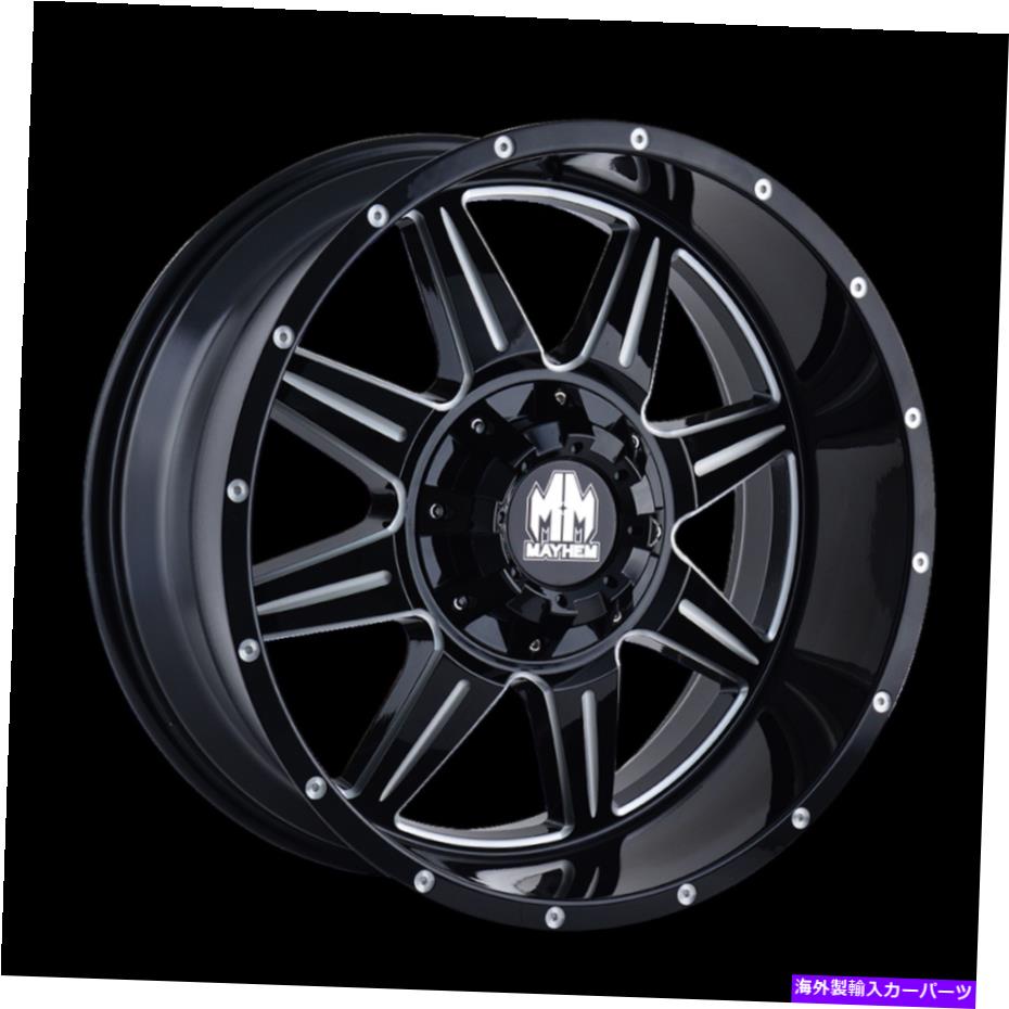 ホイール　４本セット 17x9 Mayhem Monstir Black W/Milled Spokes Wheels 5x5/5x5.5（-12mm）セット4 17x9 MAYHEM Monstir Black W/Milled Spokes Wheels 5x5/5x5.5 (-12mm) Set of 4【並行輸入品】