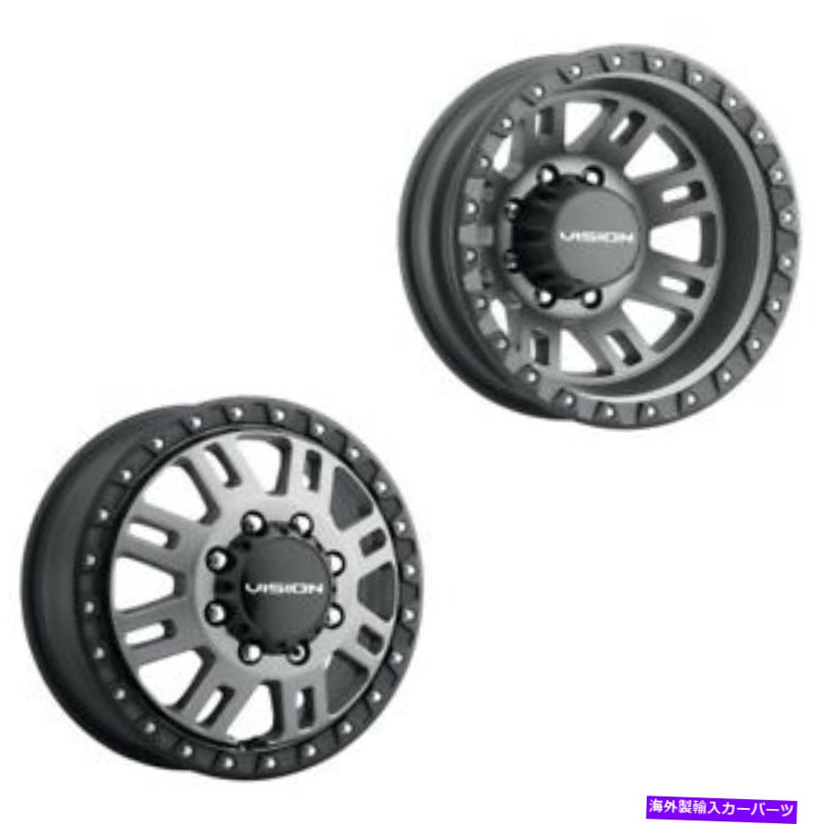 ホイール　４本セット 17x6.5 Vision 408 Manx 2 Deally Satin Grey GM Dodge Ford Wheels 8x6.5セット4セット 17x6.5 Vision 408 Manx 2 Dually Satin Grey GM DODGE FORD Wheels 8x6.5 Set of 4【並行輸入品】