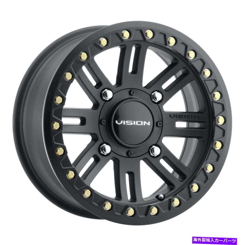 ホイール　４本セット 15x7 Vision 356 Manx 2ビードロックサテンブラックホイール4x156（13mm）セット4 15x7 Vision 356 Manx 2 Beadlock Satin Black Wheels 4x156 (13mm) Set of 4【並行輸入品】