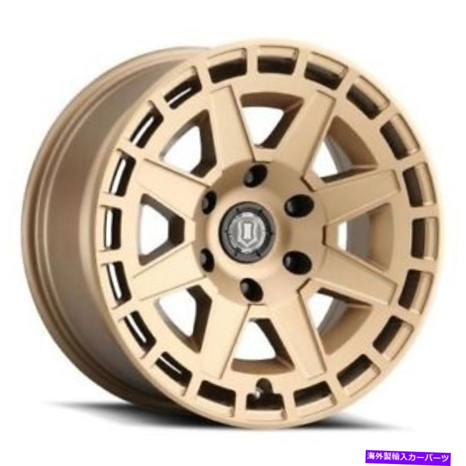 ホイール　４本セット 17x8.5アイコン合金コンパスサテン真鍮ホイール6x135（6mm）セット4のセット 17x8.5 Icon Alloys Compass Satin Brass Wheels 6x135 (6mm) Set of 4【並行輸入品】