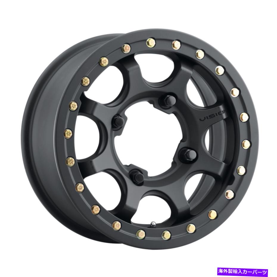 ホイール　４本セット 15x6ビジョン351フローサテンブラックホイール4x156（50.6mm）セット4 15x6 Vision 351 Flow Satin Black Wheels 4x156 (50.6mm) Set of 4【並行輸入品】