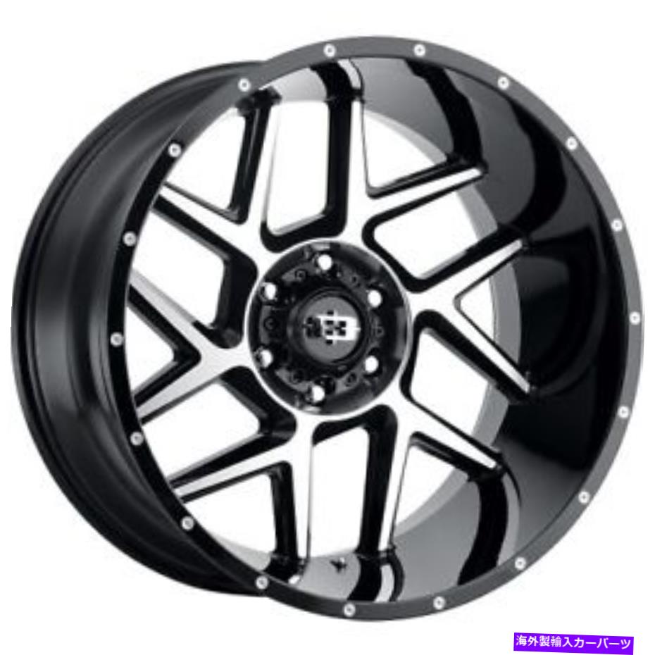 ホイール　４本セット 20x10ビジョンオフロード360スライバーブラック機械加工ホイール8x6.5（-25mm）セット4 20x10 Vision Off-Road 360 Sliver Black Machined Wheels 8x6.5 (-25mm) Set of 4【並行輸入品】
