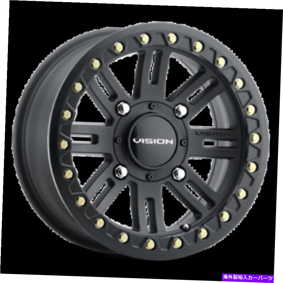 ホイール　４本セット 15x7 Vision ATV 356 Manx 2ビードロックサテンブラックホイール4x110（13mm）セット4 15x7 Vision ATV 356 Manx 2 Beadlock Satin Black Wheels 4x110 (13mm) Set of 4【並行輸入品】