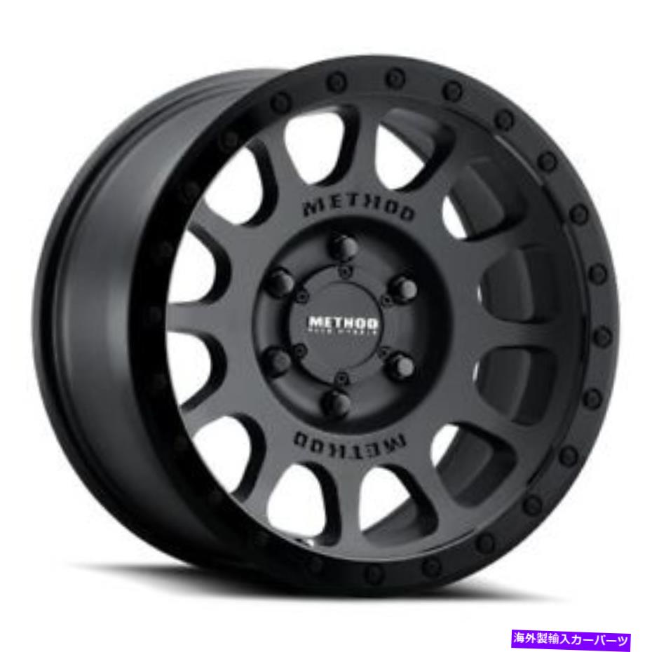 ホイール　４本セット 17x8.5メソッドMR305 NVマットブラックW/光沢ブラックリップホイール6x5.5（0mm）セットのセット 17x8.5 Method MR305 NV Matte Black w/ Gloss Black Lip Wheels 6x5.5 (0mm) Set of【並行輸入品】