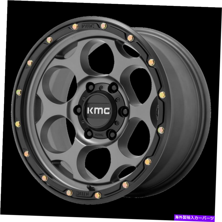 ホイール　４本セット 17x8.5 kmc km541ダーティハリーサテングレーと黒いリップホイール5x5（18mm）セット4 17x8.5 KMC KM541 Dirty Harry Satin Gray With Black Lip Wheel 5x5 (18mm) Set of 4【並行輸入品】