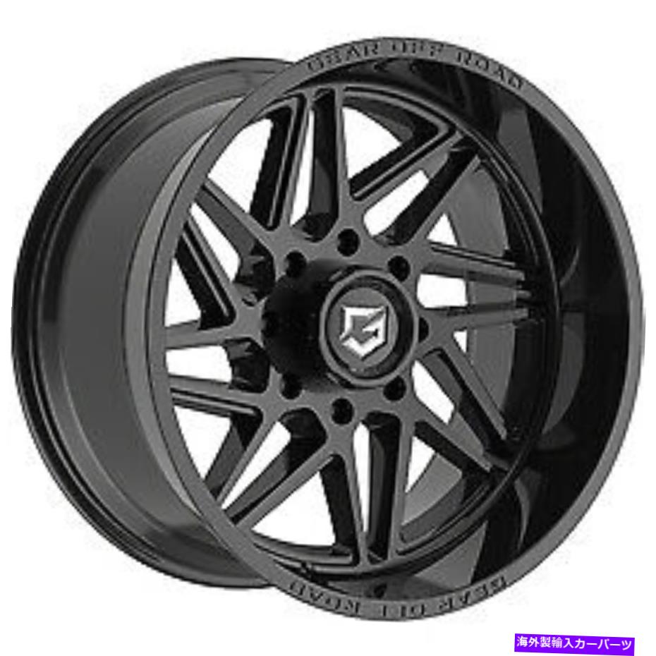 ホイール　４本セット 20x10ギアオフロード761b光沢ブラックw/リップロゴホイール8x6.5（-19mm）セット4 20x10 Gear Off Road 761B Gloss Black w/Lip Logo Wheels 8x6.5 (-19mm) Set of 4【並行輸入品】