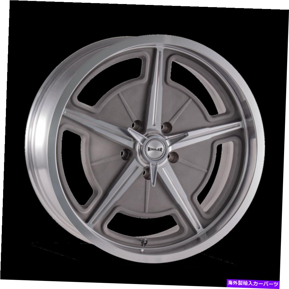 ホイール　４本セット 17x8 Ridler 605機械加工スポークとリップホイール5x4.75（0mm）セット4 17x8 RIDLER 605 Machined Spokes & Lip Wheels 5x4.75 (0mm) Set of 4【並行輸入品】