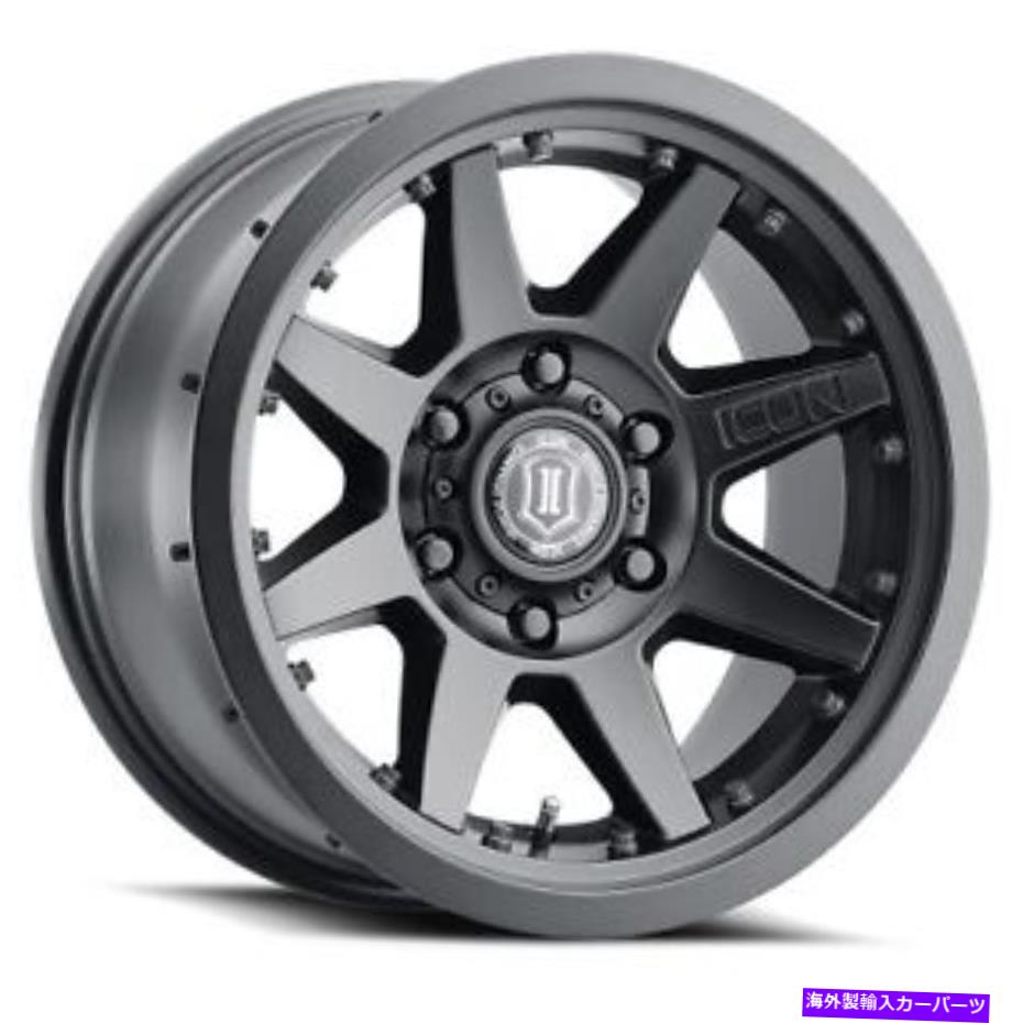 ホイール　４本セット 17x8.5アイコン合金リバウンドプロサテンブラックホイール5x150（25mm）セット4のセット 17x8.5 Icon Alloys Rebound Pro Satin Black Wheels 5x150 (25mm) Set of 4【並行輸入品】