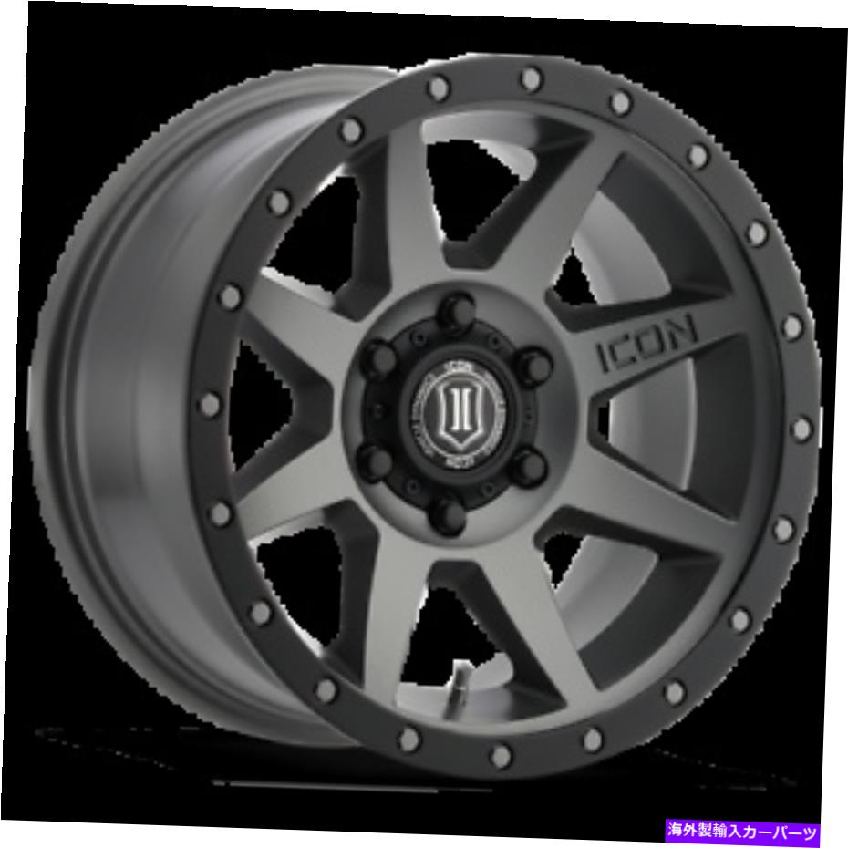 ホイール 4本セット 17x8.5アイコン合金リバウンドチタンホイール8x6.5(13mm)セット4 17x8.5 Icon Alloys Rebound Titanium Wheels 8x6.5 (13mm) Set of 4【並行輸入品】|Us Custom Parts Shop USDM