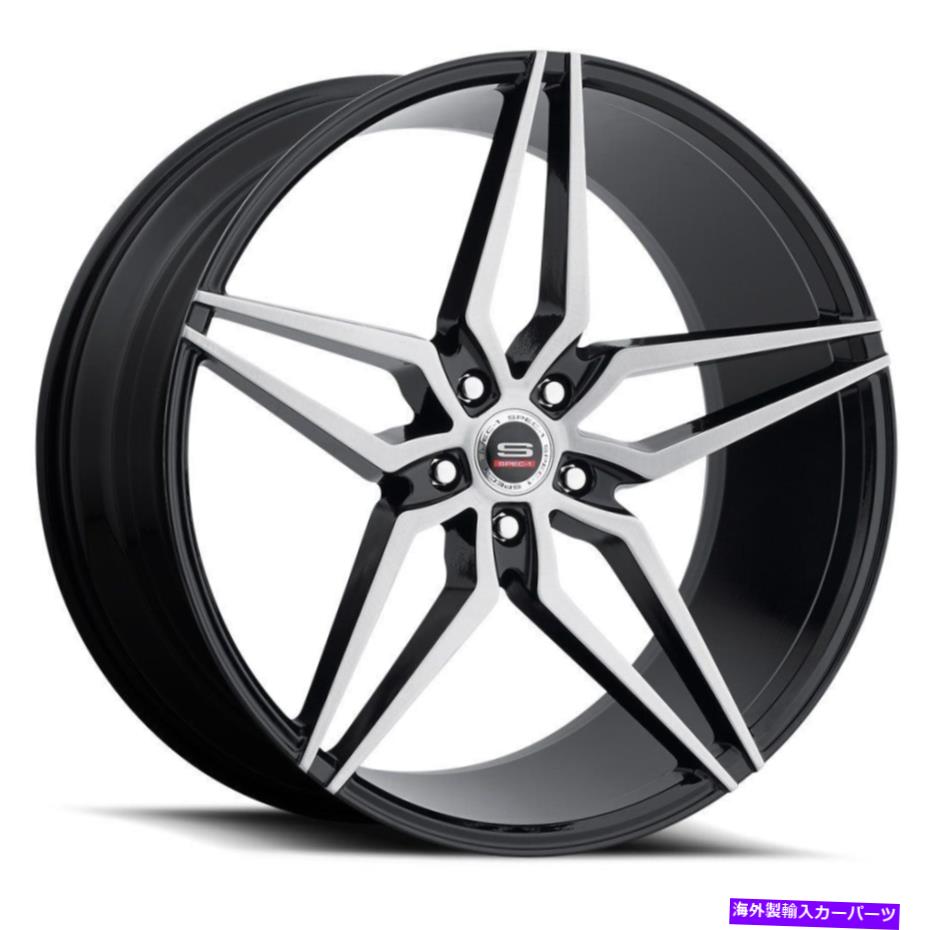 ホイール　４本セット 20x9 SPEC-1 SPM-81 GLOSS BLACK＆BRUSHEDホイールブランク（32mm）4のセット 20x9 Spec-1 SPM-81 Gloss Black & Brushed Wheels Blank (32mm) Set of 4【並行輸入品】