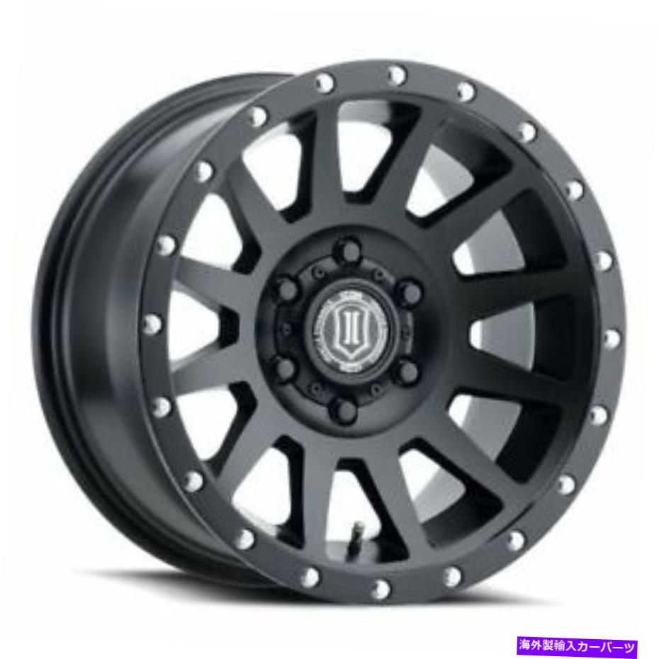 ホイール　４本セット 17x8.5アイコン合金圧縮サテンブラックホイール6x5.5（0mm）4のセット 17x8.5 Icon Alloys Compression Satin Black Wheels 6x5.5 (0mm) Set of 4【並行輸入品】