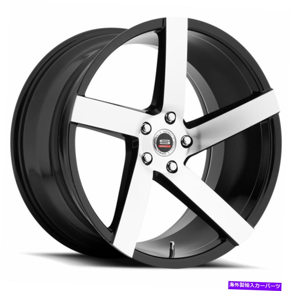 ホイール　４本セット 20x9 SPEC-1 SPM-80グロスブラックと機械加工ホイールブランク（32mm）4のセット 20x9 Spec-1 SPM-80 Gloss Black & Machined Wheels Blank (32mm) Set of 4【並行輸入品】