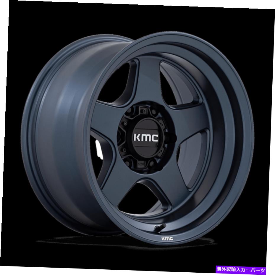 ホイール　４本セット 17x9 kmc km728ロボメタリックブルーホイール5x5（-38mm）セット4 17x9 KMC KM728 Lobo Metallic Blue Wheels 5x5 (-38mm) Set of 4【並行輸入品】