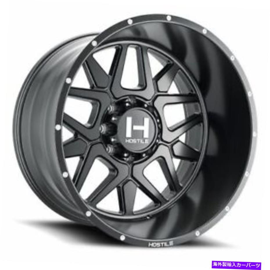 ホイール　４本セット 20x12敵対的H128ディアブロアスファルト（マットブラック）ホイール8x6.5（-44mm）セット4 20x12 Hostile H128 Diablo Asphalt (Matte Black) Wheels 8x6.5 (-44mm) Set of 4【並行輸入品】｜Us Custom Parts Shop USDM