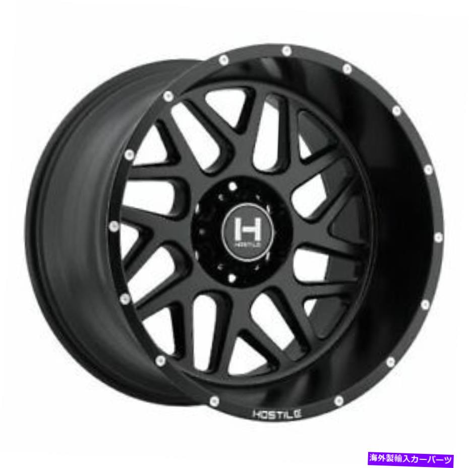 ホイール　４本セット 22x10敵対的H108スプロケットアスファルト（サテンブラック）ホイール6x5.5（-25mm）セット4 22x10 Hostile H108 Sprocket Asphalt (Satin Black) Wheels 6x5.5 (-25mm) Set of 4【並行輸入品】｜Us Custom Parts Shop USDM