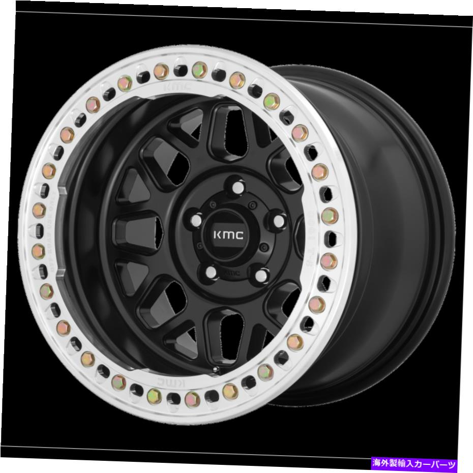 ホイール　４本セット 20x10 kmc km235グレネードクロールビードロックサテンブラックホイール5x5（-48mm）セット4 20x10 KMC KM235 Grenade Crawl Beadlock Satin Black Wheels 5x5 (-48mm) Set of 4【並行輸入品】