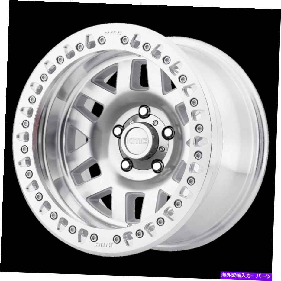 ホイール　４本セット 17x9 kmc km229マチェーテクロールビードロック機械加工ホイール5x5（-38mm）セット4 17x9 KMC KM229 Machete Crawl Beadlock Machined Wheels 5x5 (-38mm) Set of 4【並行輸入品】