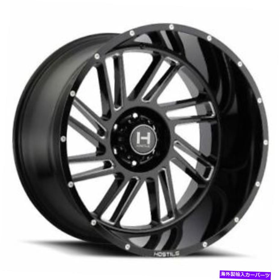 ホイール 4本セット 20x10敵対的なH110ストライカーブレードカット(ブラックミリング)ホイール5x5(-19mm)セット4セット 20x10 Hostile H110 Stryker Blade Cut (Black Milled) Wheels 5x5 (-19mm) Set of 4【並行輸入品】|Us Custom Parts Shop USDM