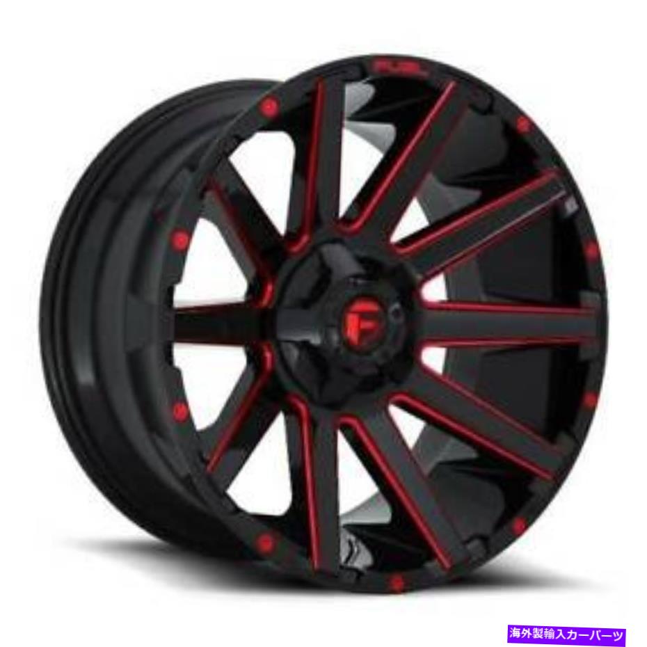 ホイール　４本セット 22x12 d643燃料コントラグロスブラック＆レッドホイール6x135/6x5.5（-43mm）セット4 22x12 D643 Fuel Contra Gloss Black & Red Wheels 6x135/6x5.5 (-43mm) Set of 4【並行輸入品】