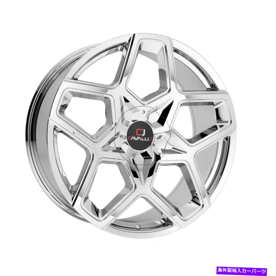 ホイール 4本セット 22x8.5 Cavallo Clv-25 Chrome Wheels 5x112/5x4.5(38mm)セット4 22x8.5 Cavallo CLV-25 Chrome Wheels 5x112/5x4.5 (38mm) Set of 4【並行輸入品】