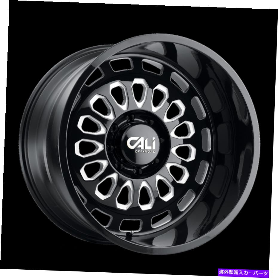 ホイール　４本セット 20x12カリオフロードパラドックスブラックミリングホイール6x135（-51mm）セット4 20x12 CALI OFF-ROAD Paradox Black Milled Wheels 6x135 (-51mm) Set of 4【並行輸入品】