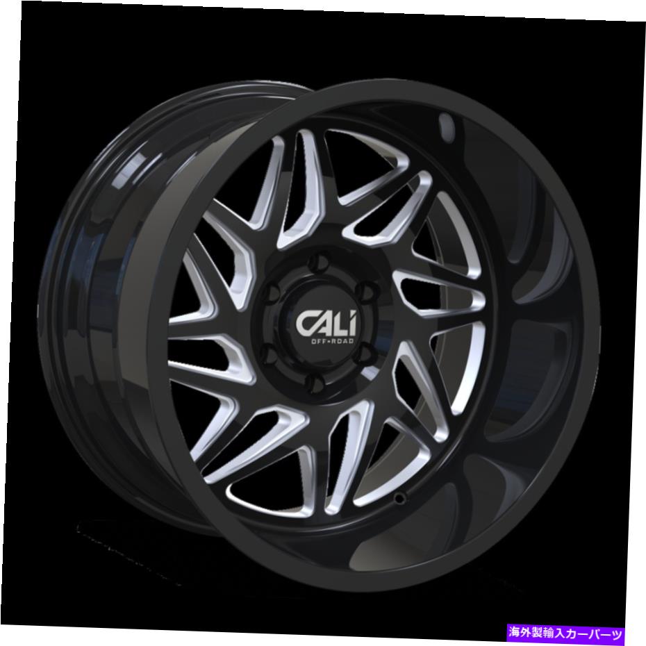 ホイール　４本セット 22x12カリオフロードジェミニブラックミリングホイール6x135（-51mm）セット4 22x12 CALI OFF-ROAD Gemini Black Milled Wheels 6x135 (-51mm) Set of 4【並行輸入品】