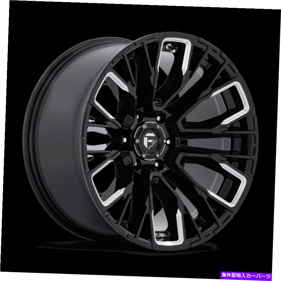 ホイール　４本セット 20x10 Fuel D849 Rebar Gloss Black Milled Wheels 6x5.5（-18mm）セット4のセット 20x10 Fuel D849 Rebar Gloss Black Milled Wheels 6x5.5 (-18mm) Set of 4【並行輸入品】