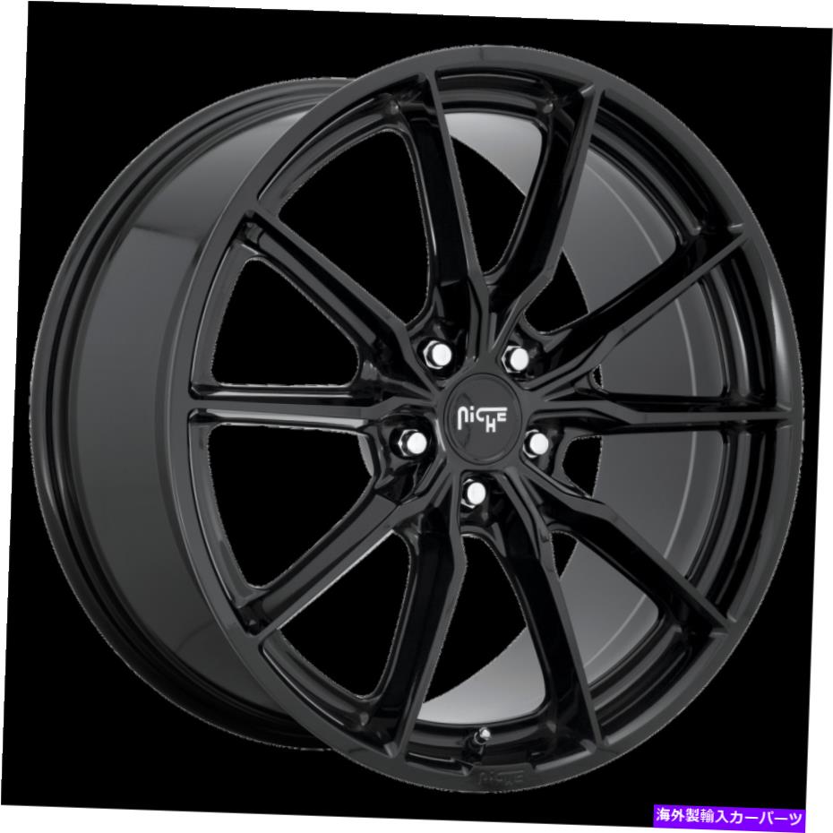 ホイール　４本セット 22x10.5ニッチM240レーニアグロスブラックホイール5x120（40mm）セット4のセット 22x10.5 Niche M240 Rainier Gloss Black Wheels 5x120 (40mm) Set of 4【並行輸入品】