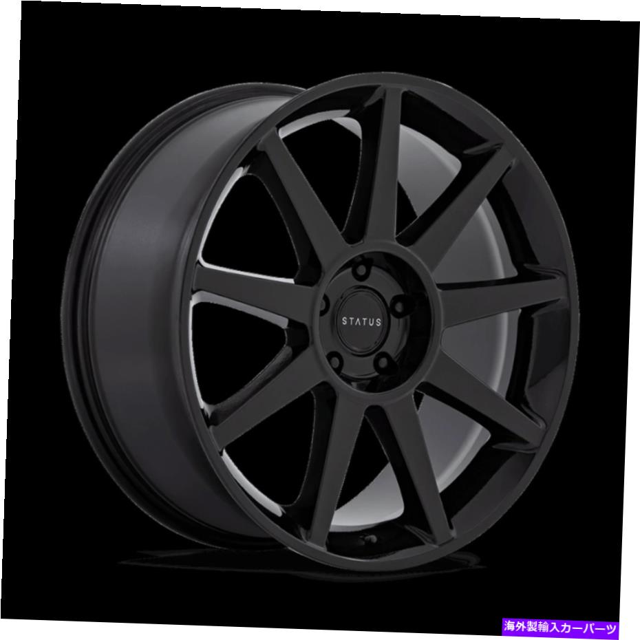 ホイール　４本セット 22x9.5ステータスマンモスグロスブラックホイール5x120（30mm）セット4 22x9.5 Status Mammoth Gloss Black Wheels 5x120 (30mm) Set of 4【並行輸入品】｜Us Custom Parts Shop USDM