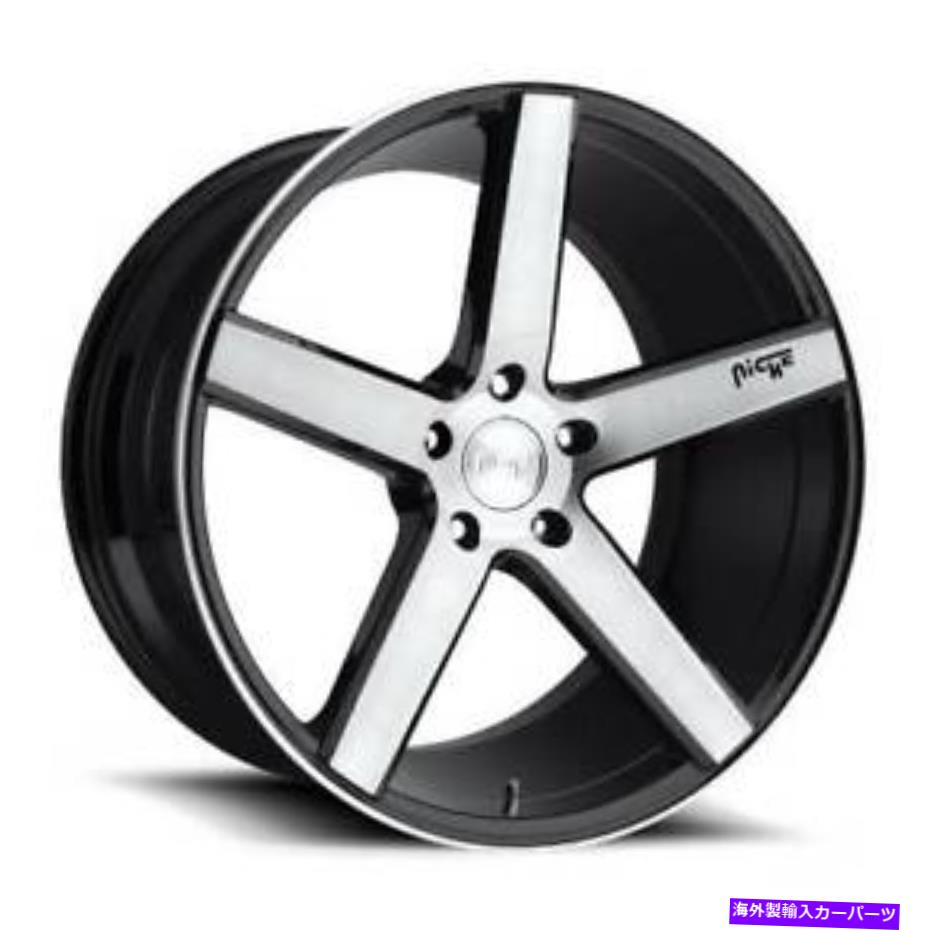ホイール　４本セット 22x9 M124ニッチミラノグロスブラックブラシホイール5x4.5（38mm）セット4 22x9 M124 Niche Milan Gloss Black Brushed Wheels 5x4.5 (38mm) Set of 4【並行輸入品】