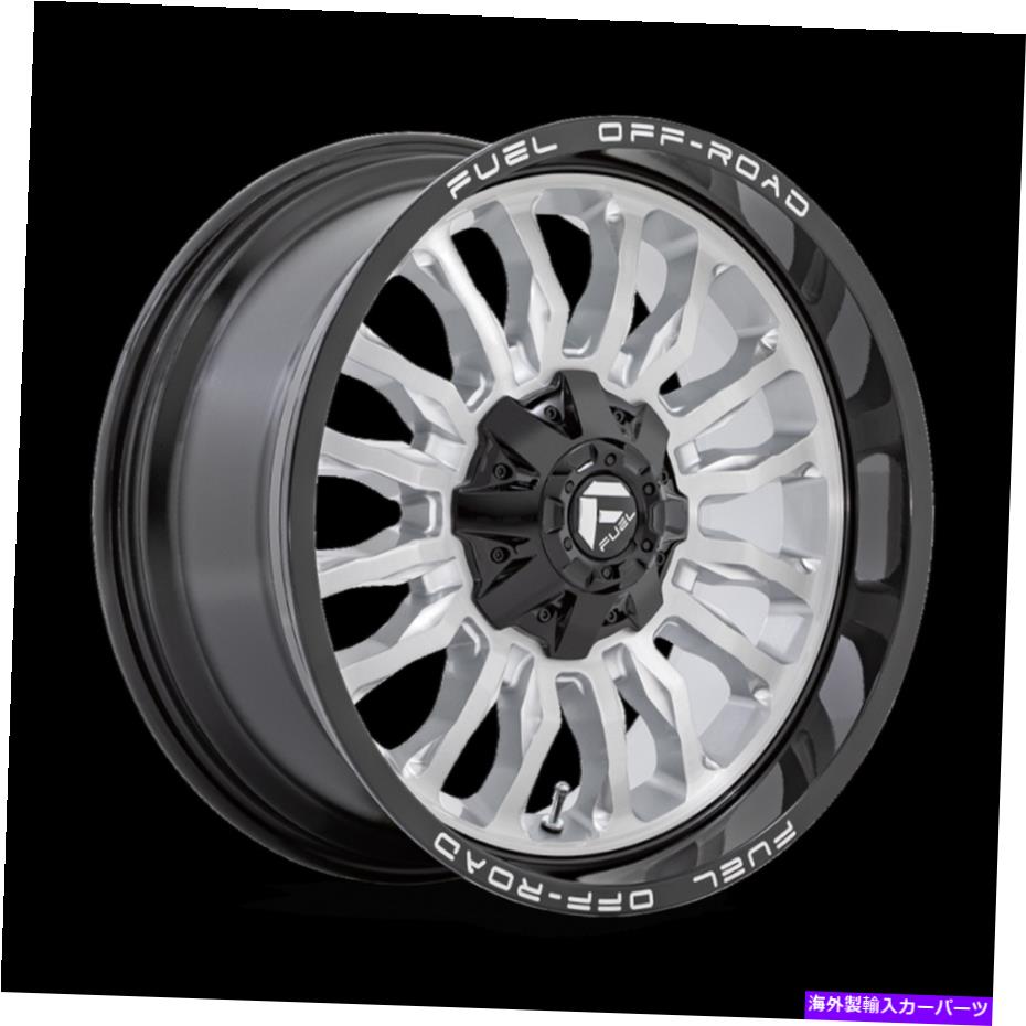 ホイール　４本セット 20x10燃料D798アークシルバーブラシフライドホイール8x6.5（-18mm）セット4 20x10 Fuel D798 Arc Silver Brushed Milled Wheels 8x6.5 (-18mm) Set of 4【並行輸入品】
