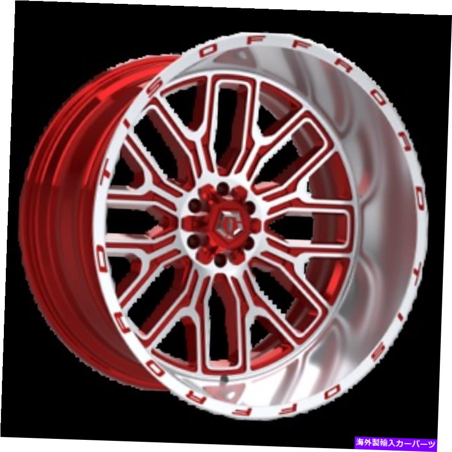 ホイール　４本セット 24x14 TIS 560MRLグロスレッド機械加工フェイスホイール8x170（-76mm）セット4 24x14 TIS 560MRL Gloss Red Machined Face Wheels 8x170 (-76mm) Set of 4【並行輸入品】