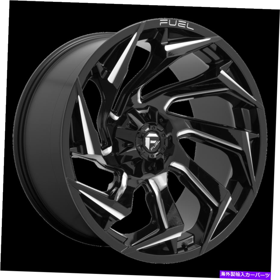 ホイール　４本セット 24x12燃料1PC D753反応光沢ブラックホイール8x170（-44mm）セット4 24x12 Fuel 1pc D753 REACTION Gloss Black Wheel 8X170 (-44mm) Set of 4【並行輸入品】