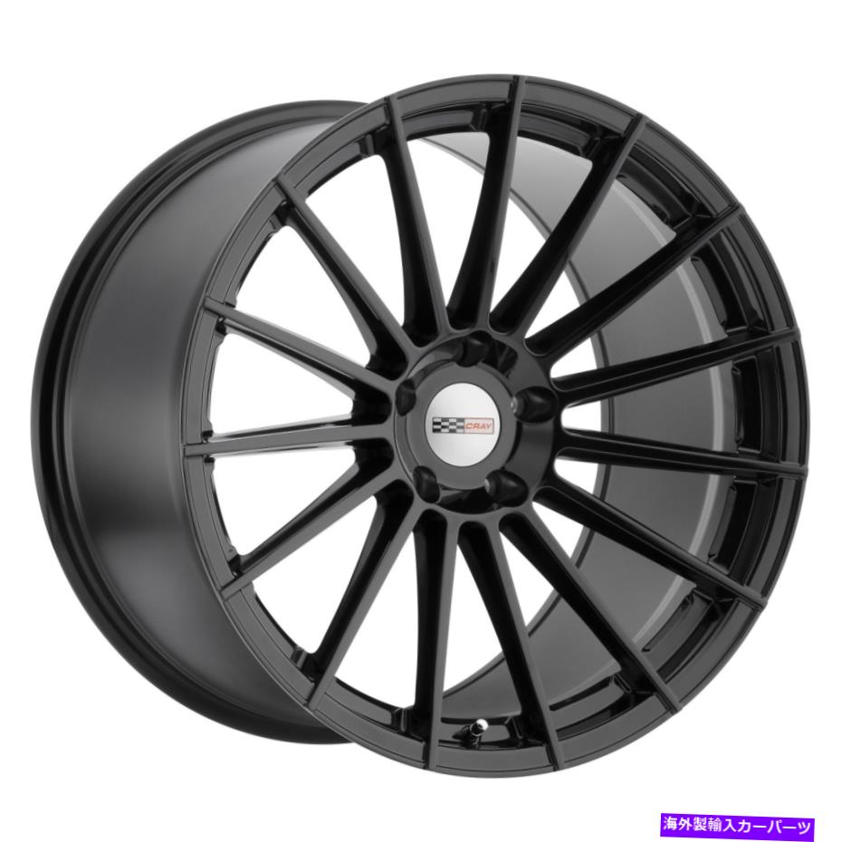 ホイール　４本セット 19x10クレイマコグロスブラックホイール5x4.75（37mm）セット4 19x10 Cray Mako Gloss Black Wheels 5x4.75 (37mm) Set of 4【並行輸入品】
