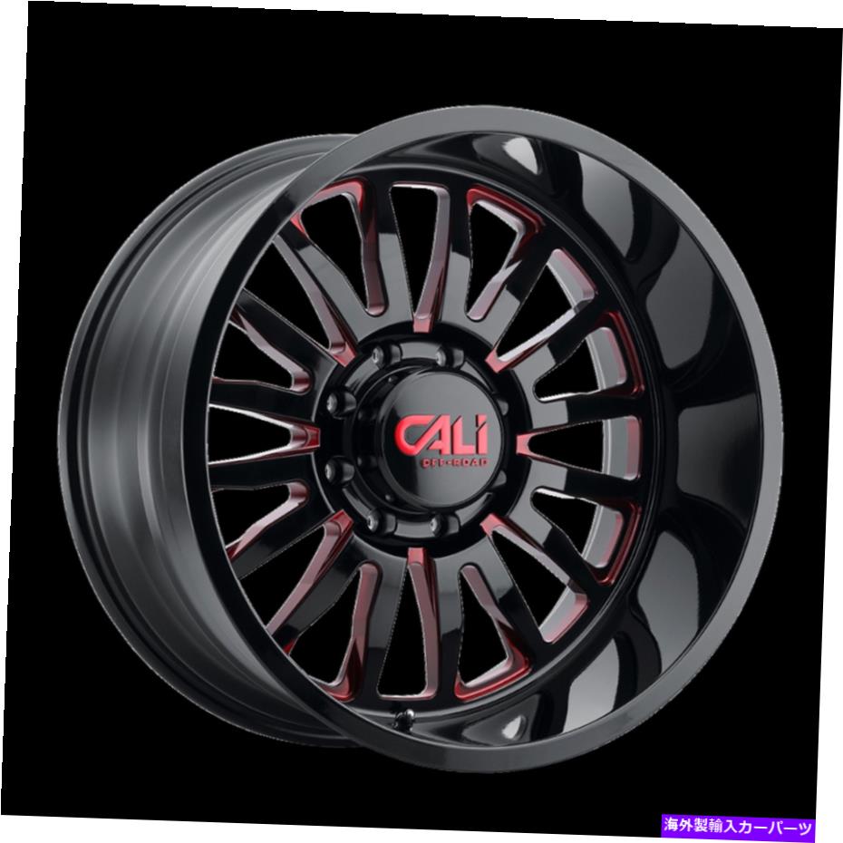ホイール　４本セット 22x12 Caliオフロードサミットグロスブラック/レッドホイール6x135（-51mm）セット4 22x12 CALI OFF-ROAD Summit Gloss Black/Red Wheels 6x135 (-51mm) Set of 4【並行輸入品】