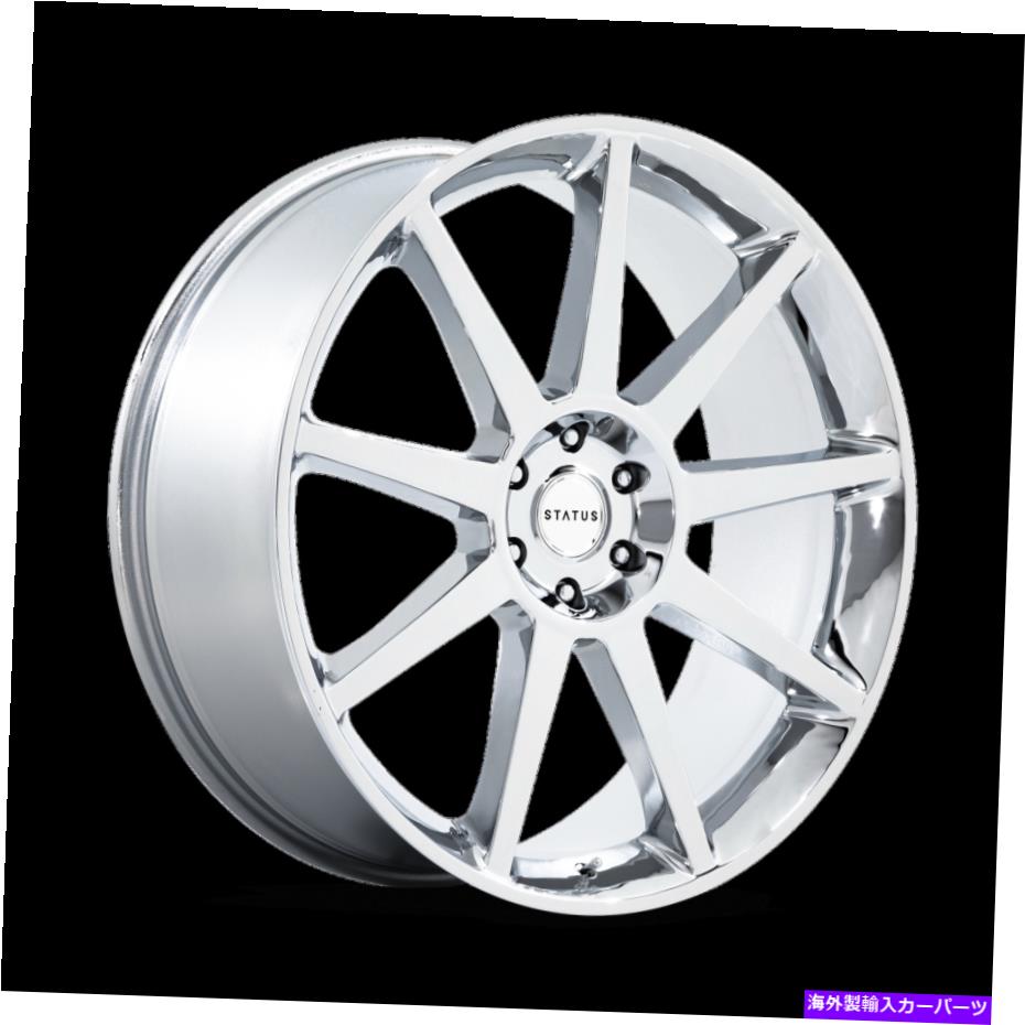 ホイール　４本セット 22x9.5ステータスマンモスクロムホイール6x5.5（25mm）セット4 22x9.5 Status Mammoth Chrome Wheels 6x5.5 (25mm) Set of 4【並行輸入品】