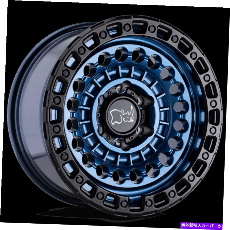 ホイール　４本セット 20x9.5ブラックサイセンチネルコバルトブルーブラックリングホイール8x6.5（-18mm）セット4セット 20x9.5 Black Rhino Sentinel Cobalt Blue Black Ring Wheels 8x6.5 (-18mm) Set of 4【並行輸入品】