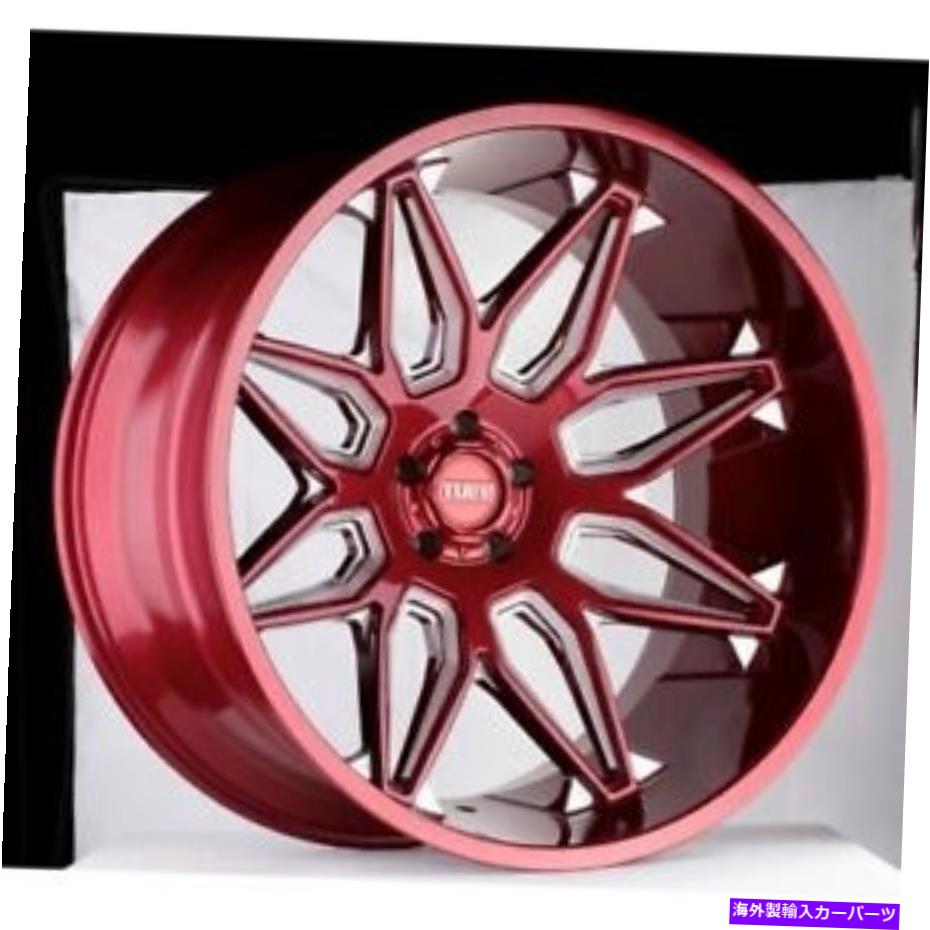 ホイール　４本セット 24x14 Tuff T3Bキャンディーレッドホイール5x5（-72mm）セット4 24x14 Tuff T3B CANDY RED Wheel 5x5 (-72mm) Set of 4【並行輸入品】