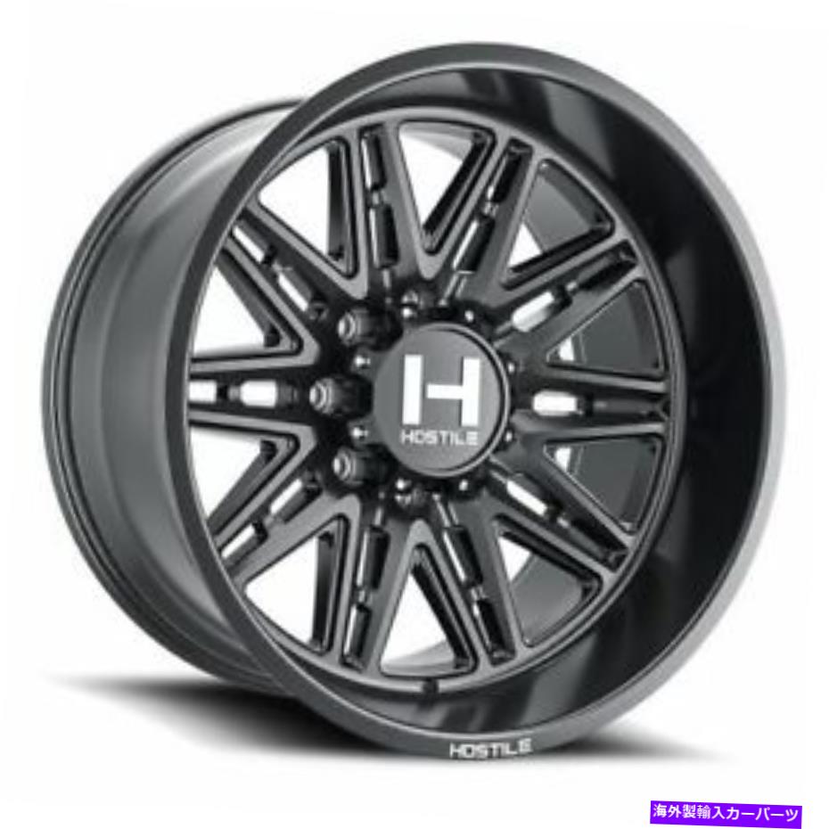 ホイール　４本セット 22x10敵対的H126マニアックアスファルト（マットブラック）ホイール8x6.5（-25mm）セット4 22x10 Hostile H126 Maniac Asphalt (Matte Black) Wheels 8x6.5 (-25mm) Set of 4【並行輸入品】｜Us Custom Parts Shop USDM