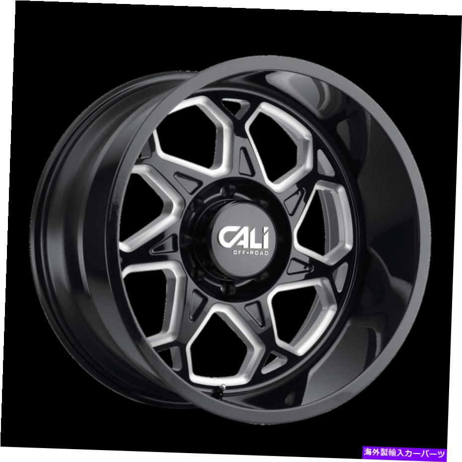 ホイール　４本セット 24x12カリオフロードセブンフォールドブラックミリングホイール8x6.5（-51mm）セット4 24x12 CALI OFF-ROAD Sevenfold Black Milled Wheels 8x6.5 (-51mm) Set of 4【並行輸入品】