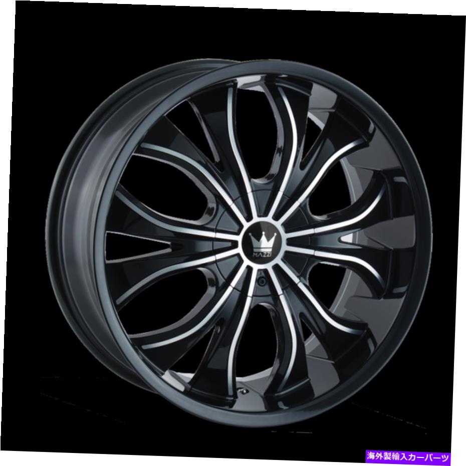 ホイール 4本セット 24x9.5 Mazzi Hustler Black/機械加工ホイール5x5/5x5.5(18mm)セット4 24x9.5 MAZZI Hustler Black/Machined Wheels 5x5/5x5.5 (18mm) Set of 4【並行輸入品】
