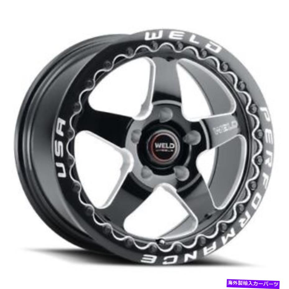 ホイール　４本セット 17x10溶接パフォーマンスS904ベンチュラビードロックブラックミルホイール5x135（10mm）セット4 17x10 WELD Perf S904 Ventura BEADLOCK Black Mill Wheels 5x135 (10mm) Set of 4【並行輸入品】