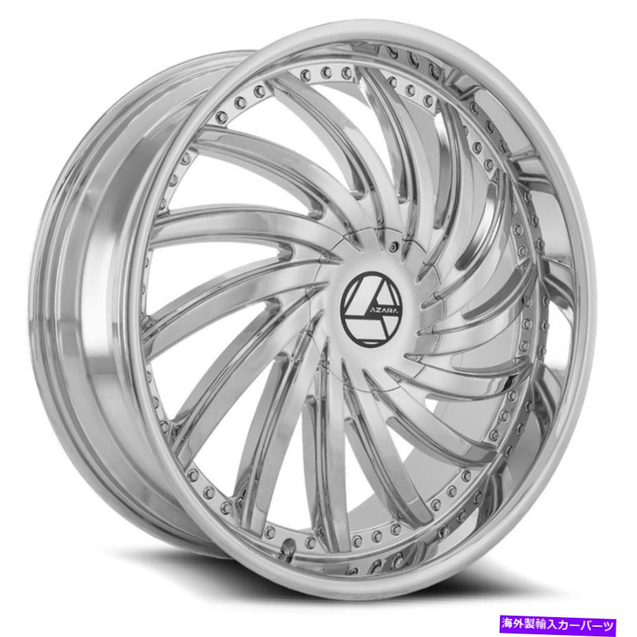 ホイール　４本セット 22x9.5 azara aza-508クロムホイール5x115/5x120（15mm）セット4 22x9.5 Azara AZA-508 Chrome Wheels 5x115/5x120 (15mm) Set of 4【並行輸入品】